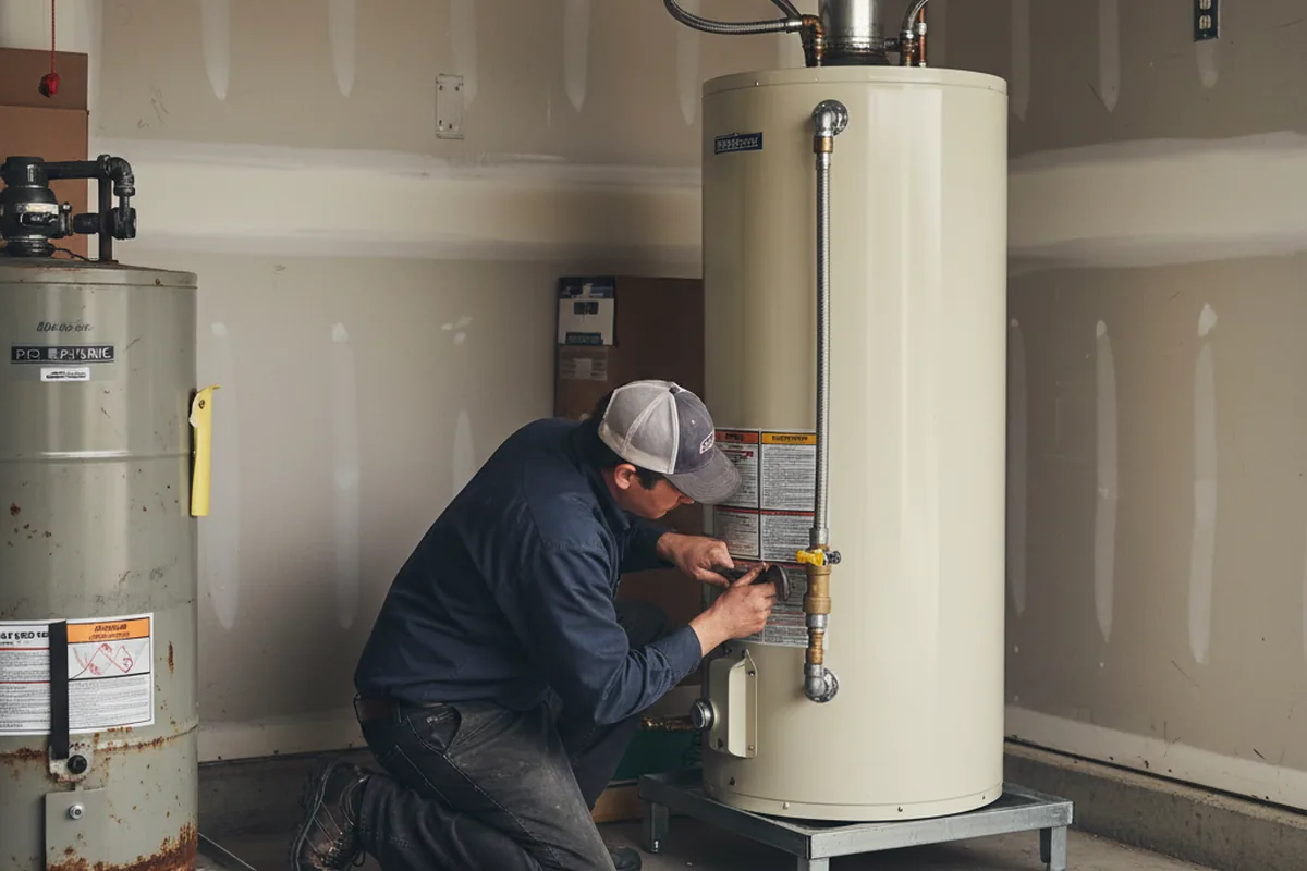 Water heater and shutoff valve replacement in Swayzee